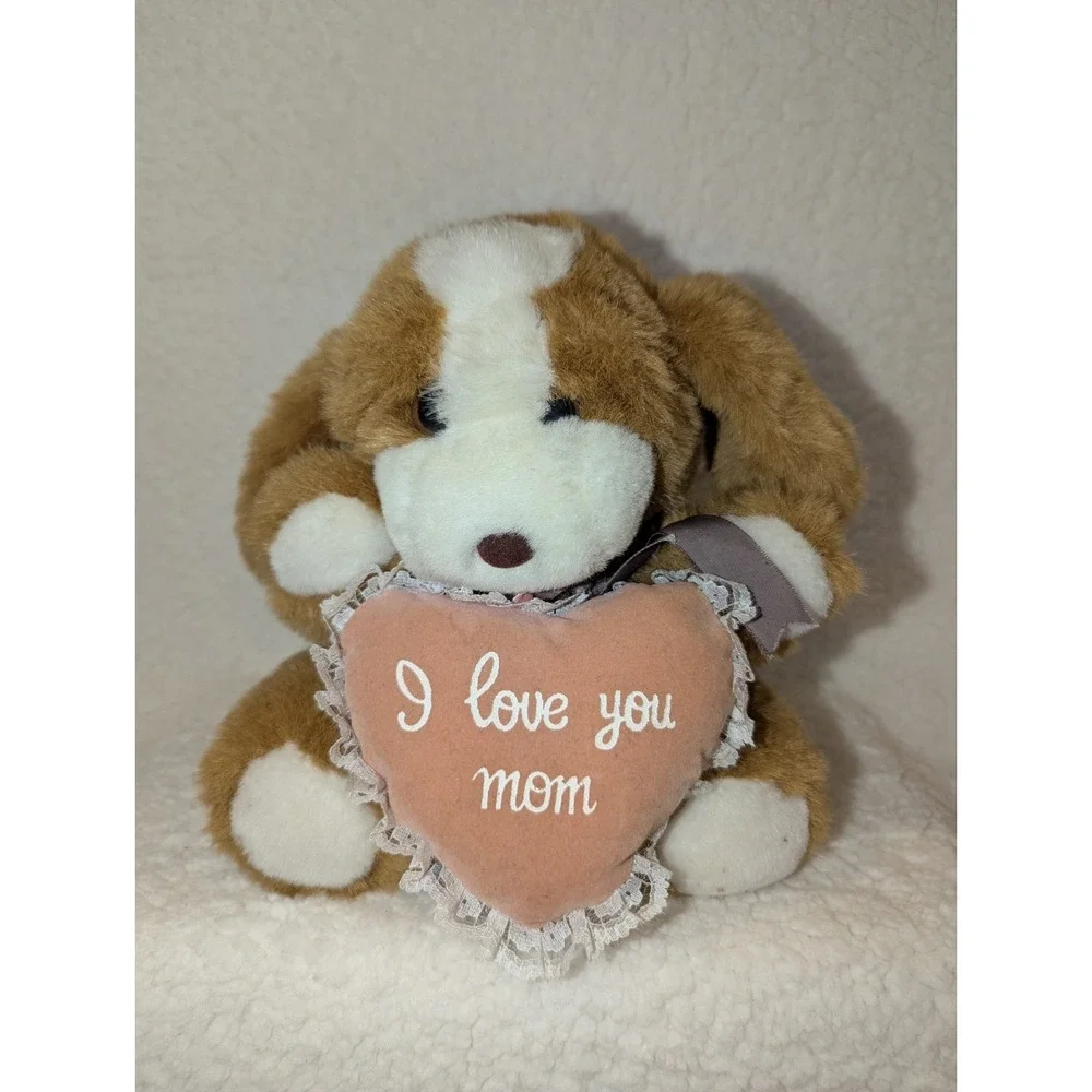 Toys House Plush Hound Puppy I Love You Mom‎ Heart 7.5 Inch Stuffed Animal toy